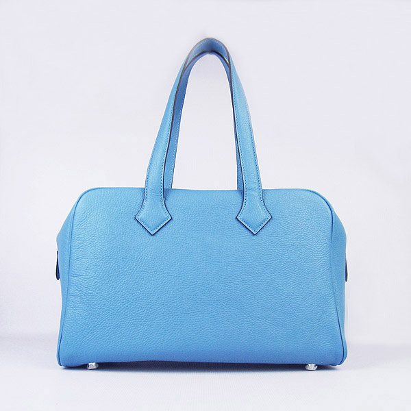 Best Replica Hermes Victoria Cowskin Leather Bag Light Blue H2802 - Click Image to Close